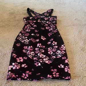 Express Black and Pink Floral Dress